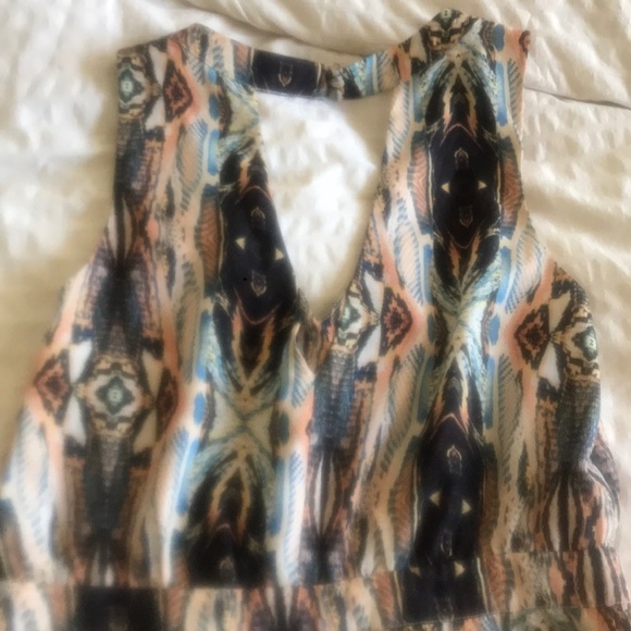 Multi-Colored Racer Back Romper - Picture 2 of 3